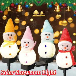 Creative Solar Waterproof Snowman Lamp Christmas Night Light Decoration for Garden Outdoor Xmas Fence Landscape Light