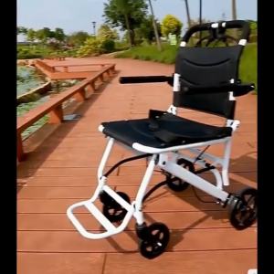 Elderly wheelchair foldable lightweight compact ultra-light portable travel mobility wheelchair