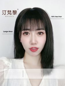 Defancy | Womens Lightweight Wig Pieces Full Real Hair Density Increase Bangs Covering Forehead Natural Hair Top Thin Choppy Bangs