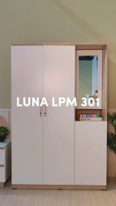 Cubic Lemari Pakaian Minimalis / Wardrobe Baju Motif Kayu / LUNA LPM 301