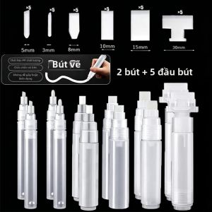 MROOFUL | Bộ Hộp Đựng Bút Nhựa Trống Dùng Cho Mực Có Thể Đổ Lại Bút Vẽ Graffiti Đầu Bút Có Thể Thay Thế 3/5/8/10/15/30mm Bộ Văn Phòng Phẩm