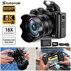 Máy Quay Phim Kỹ Thuật Số 8K 88MP WiFi Camera Kép Zoom 16X Màn Hình Cảm Ứng Tự Động Lấy Nét Chụp Ảnh Chuyên Nghiệp Cảm Biến Full-frame