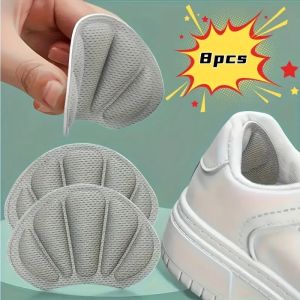 8-pcs Heel Grips Self-Adhesive Pads Prevent Shoe Slipping & Blisters Secure Fit for Sneakers & Flats.