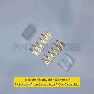 Jack kết nối dây điện 6P loại 6.3mm dành cho ô tô xe máy cao cấp(gồm đầu ghim)