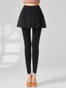 Black Ballet Short Skirt 9 Pants One-Piece Dance Pants Latin Dance Classical Dance Art Exam Dance Practice Pants for Women