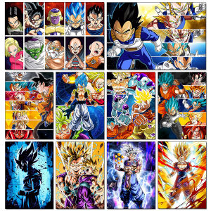 Bandai | 5D Diamond Painting Anime Super Saiyan Sun Wukong Full Diamond Mosaic Embroidery DIY Rhinestone Art Handmade Gifts for Adults