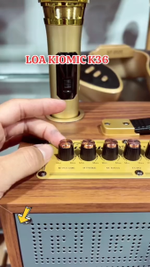 Loa Karaoke Xách Tay Kiomic K36 Bass 20Cm Kèm 2 Micro Công Suất 150W Chỉnh Bass Treble Nhạc Riêng Biệt