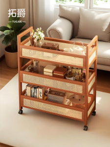 Mobile Vintage Small Tea Table Living Room Home Use Tea Leaf Rack 2025 New Multi-Function Storage Sofa Side Table
