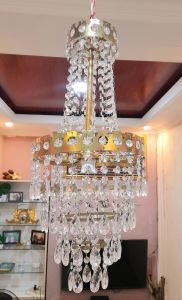 Lampu hias gantung kristal ruang tamu mewah