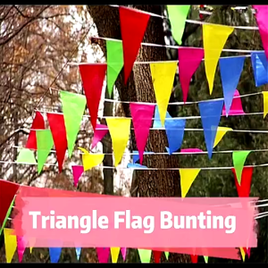 50M Triangle Pennant Bunting Banner Solid Color Fabric Hanging Flags Reusable Outdoor Festival Party Atmosphere Decor Props
