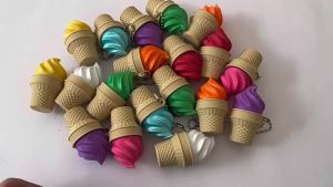 1-10Pcs Printed Ice Cream Cone Stress Relief Mechanical Keyboard Keycap Finger Press Venting Keychain Pendant for Stress Release