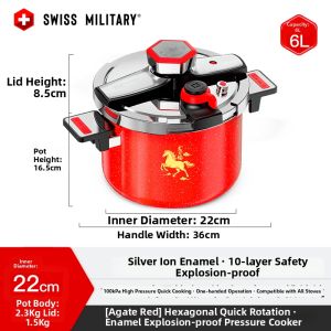 Swiss Military | Explosion-Proof Antibacterial Pressure Cooker Large Capacity