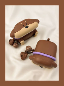Cartoon Brown Hot Dog Dog Silicone Protective Case for Apple AirPods 4 3 Wireless Bluetooth Earphone Cover Soft Shell Cute Style