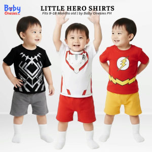 Superhero Baby T-Shirt Costume | Cotton Kids Tee for Baby Boys 9-18 Months | Birthday Outfit Shirt | Baby Onesies PH