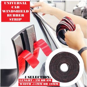 Car Windshield Rubber Seal Strip Window Glass Rubber Seal Car Windscreen Rubber Seal Protector Rubber Anti Scratch Anti Dust Protection Rubber Car Roof Sunroof Rubber Seal Front Rear Windshield Windscreen Rubber Seal Strip Getah Cermin Kereta
