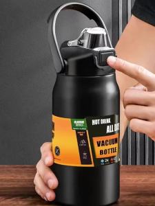 XMSJ | Stainless Steel Vacuum Bottle Large Capacity 1.2L/1.5L Insulated Thermo Water Flask Dual Use Lids Direct Straw Sport Gym Tumbler