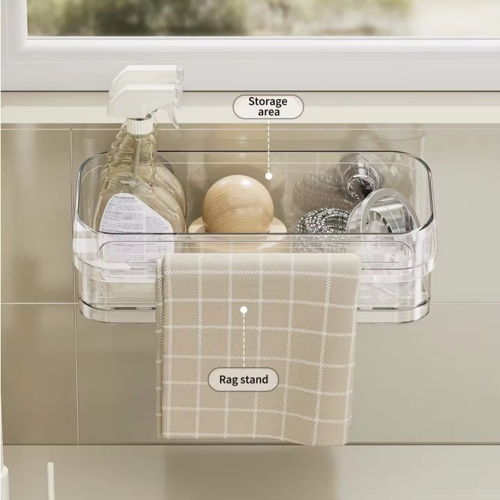 Surgical Sponge Rack Stand Suction Cup Kitchen Sponge Storage Rack with Drainer No Drilling ...