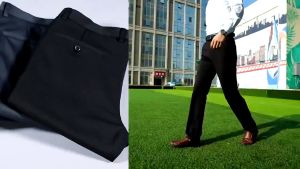 Mens Stretch Casual Pants Business Suit Pants Black Office Straight Pants Big Size Brand Male Navy Blue Trousers Spring Summer