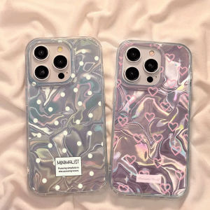 Casing hp iPhone 11 iPhone 7 Plus 12 14 13 15 Pro Max iPhone XR 8Plus X XS Max iPhone 6s 7 8 6 Plus SE 2020 Casing Lanyard Laser Polka Dot Shape Fantasy Glitter Hard Case