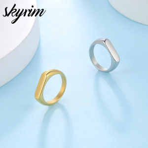 SKYRIM Stainless Steel Womens Rings Classic Gold Color Finger Rings Trend Fashion Wedding Couple Jewelry for Men