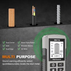 HW-710 Stud Finder Wood Studs Metal Detection of Live Cable Metal Depth Measurement Finder Wall Detector Scanner