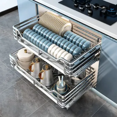 Tủ Tổng Hợp Bếp Đa Lớp Có Rãnh Kéo 304 Thép Không Gỉ