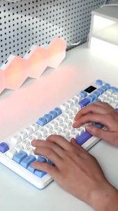 LANGTU L98 Gasket Structure RGB Backlit With Knob Led Screen Tri-Mode Wireless Membrane Keyboard