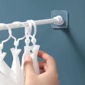 2/6/8Pcs Punch-free Household Telescopic Pole Support Sticker Nail-Free Adjustable Rod Holder Crossbar Wall Hooks Fixing Bracket