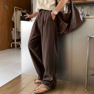 Ssumenam | Old Money Minimalist Cotton-Linen Mens Trousers