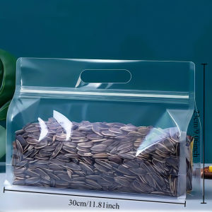 10pcs PET/PE Stand Up Storage Bags-Clear Resealable Zipper Lock for SnacksTeaNoodles | Freezer SafeFood Storage |Produce Bags