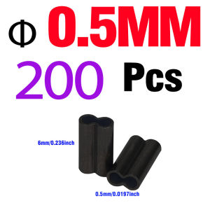 200Pcs Double Barrel Copper Crimp Sleeves Fishing Line Crimp Tube Connectors Wire Leader Line Ferrule Sleeves for Sea Fishing