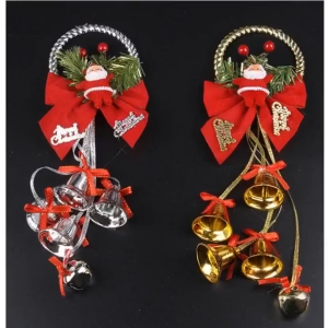 Christmas Jingle Double Bell Door Pendant with for Christmas Decorations Christmas tree Ornaments