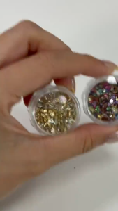 [Vainpot-SG] Crushed Stone Nail Art Decorations | Resin Mix Rainbow Mix Gold Silver