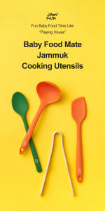 [Malang Honey] JAMMUK Baby Food Silicone Cooking Essentials (Cooking Spoon/Cooking Spatula/Cooking Tongs/Cooking Ladle/Utensil Rest)