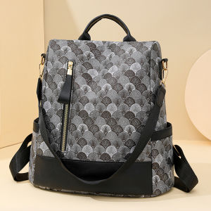 Ba Lô Nữ Chống Trộm Nhẹ Thanh Lịch Da PU Thời Trang Túi Đi Học Thông Thường Có Tay Cầm Mềm Mại Cho Thanh Niên Họa Tiết Hoa