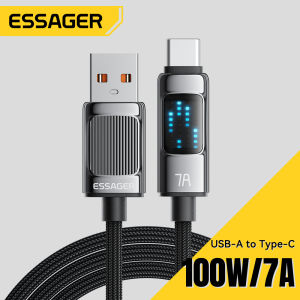 Essager 7A pd100w loại USB C Màn hình LED Cáp sạc nhanh USB a-c Màn hình LED dây dữ liệu cho iphone15 Huawei Mate 60 Oneplus Samsung danh dự Realme Xiaomi sạc Loại-C dây