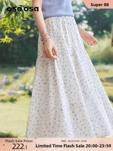 OSA | Layered Floral Chiffon Skirt Mid-length