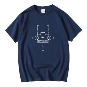 Spring Summer New Geeks Physics Electronics Circuit Short Sleeve T-Shirt Student Pure Cotton Casual Breathable round Neck Tee