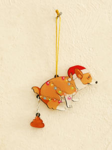 Funny Christmas Pet Shaped Ornament Acrylic Dog & Cat Hanging Decor with Santa Hat & 2025 Pendant Novelty Gift for Xmas Tree