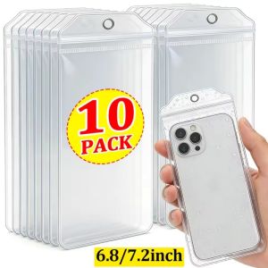10Pcs Transparent Mobile Phone Protective Pouch Touchscreen Dustproof Sandproof Underwater Waterproof Sealing PVC Bag