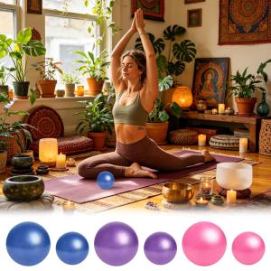 Anti-Burst Yoga Ball 5.9/9.8 Inch PVC Balance Ball Core Trainer for Pilates Gym Home Office Dance Meditation Gymnastics