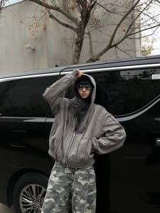 Phong Cách Cổ Điển Mỹ Áo Hoodie Áo Khoác Nữ Mùa Xuân Mùa Xuân Mùa Thu Thiết Kế Sense Ins Ống Thẳng Đi Làm Phong Cách Tay Dài Khóa Kéo Áo Khoác