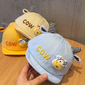 (พร้อมส่ง) หมวกเด็ก 4เดือน - 2ปี รอบหัว:46-48 cm. หมวกแก๊ปเด็ก (Cap) แต่งลายวัว 🐮 " COW " หมวกเด็กเล็ก หมวกเด็กชาย หมวกเด็กผู้หญิง หมวกแฟชั่นเด็ก