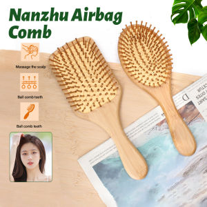 Natural Wooden Bamboo Comb Scalp Massage Hair Growth Hair Brush Anti Static Air Cushion Comb 2 Designs 气垫木梳子Sikat Rambut