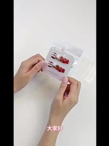 24Pcs Y2K Fake Nails Metallic Punk Style False Nails 3D Hand-made Rhinestone Fake Nails Wearable Spicy Girls Press on Nails