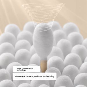 IMLUCKY | Double-Headed Spiral Cotton Swabs Ear Cleaning Disposable Hygienic Boxed Household Large Size Cotton Sticks For Ear Cleaning