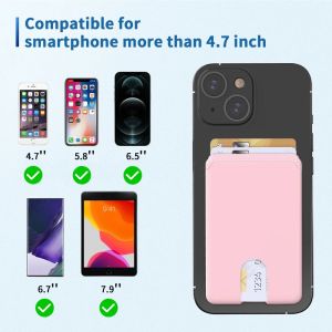 3M Adhesive Silicone Phone Wallet - Fashion Minimalist Credit Card Holder Sticker Soft & Compatible for Phone Android & Samsung