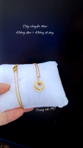 DÂY CHUYỀN TITAN MẶT VUÔNG TRÒN MẠ VÀNG TƯƠI