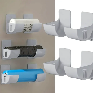4 Giá Đỡ Treo Tường Không Cần Khoan Cho Tủ Lạnh Kệ Để Bao Bọc Thực Phẩm & Túi Rác Giá Để Đồ Tủ