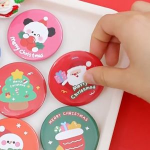 Pin Natal Christmas Badge Lucu Santa Brooch Bros Peniti